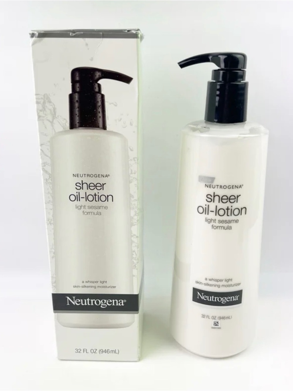 Neutrogena Sheer Oil Lotion Light Sesame Formula 32 oz Pump Bottle New Box